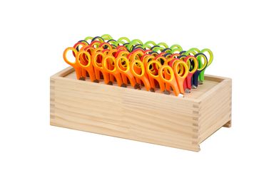 Softgrip-Kinderscheren 32 Stück in Holzständer