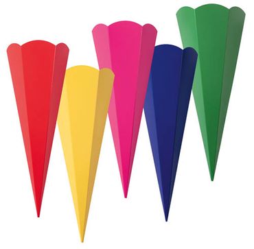 Schultüten-Rohlinge 5 St./Farbe  (Zuckertüte) 