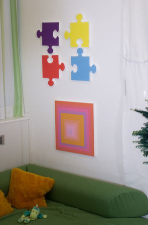 Löwenherz Schallfresser - Rahmenlose Platte, 25 mm dick, rechteckig, 150/100 cm Kantenlänge in buntem Design