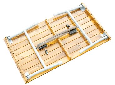 Outdoor Tisch 120 cm klappbar aus Holz und Aluminium 