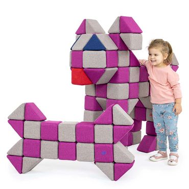 Jolly Heap 100tlg. Basic magnetische Bausteine 2 Bauformen in 36 verschiedenen Farbkombinationen 