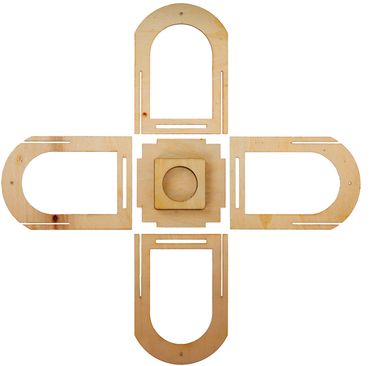Laterne aus Holz, 5er Set