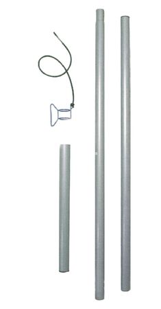 Sonnensegel Komplettset Segel beige 3 x 3 m, 4 Masten, 4 Karabiner
