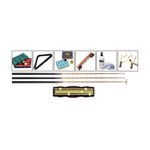 Snooker-Zubehör-Set mit Kugeln, Triangel, Kreide, Bürste, Reiniger, Brücke, Queues und Anzeigetafel
