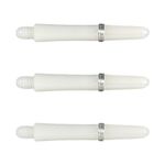 Karella Nylon Shafts Short mit Federring in Weiß – drei kurze Shafts für Ersatzbedarf beim Dart