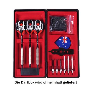 Karella Dartbox in Schwarz – geschlossenes Hartschalen-Etui zum Transport und Schutz von Darts