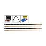 Pool-Zubehör-Set Standard – zwei Queues, Kugelsatz 57,2 mm, Triangel und Kreide für den Einstieg ins Poolbillard
