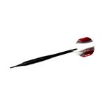 Karella Softdart Blackstar 18 g – schwarzes Messingbarrel mit Griffrillen, Kunststoffspitze und rotem Flight