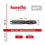 Karella Softdart XT-4 20 g – Maßzeichnung des Barrels: Barrel 52 mm lang, Ø 8,4 mm, 20 g, Griplevel 2