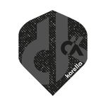 Karella Flights Daniel Klose Black Edition – schwarzer Flight mit grauem Logo und Punktraster, Einzelansicht