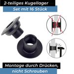 Bandito 2-teiliges Kugellager im 16er-Set für Wandstärke 37–43 mm – Montage durch Drücken, nicht Schrauben