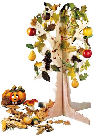 Jahreszeitenbaum - Dekobaum aus Holz Baum zum Zusammenstecken