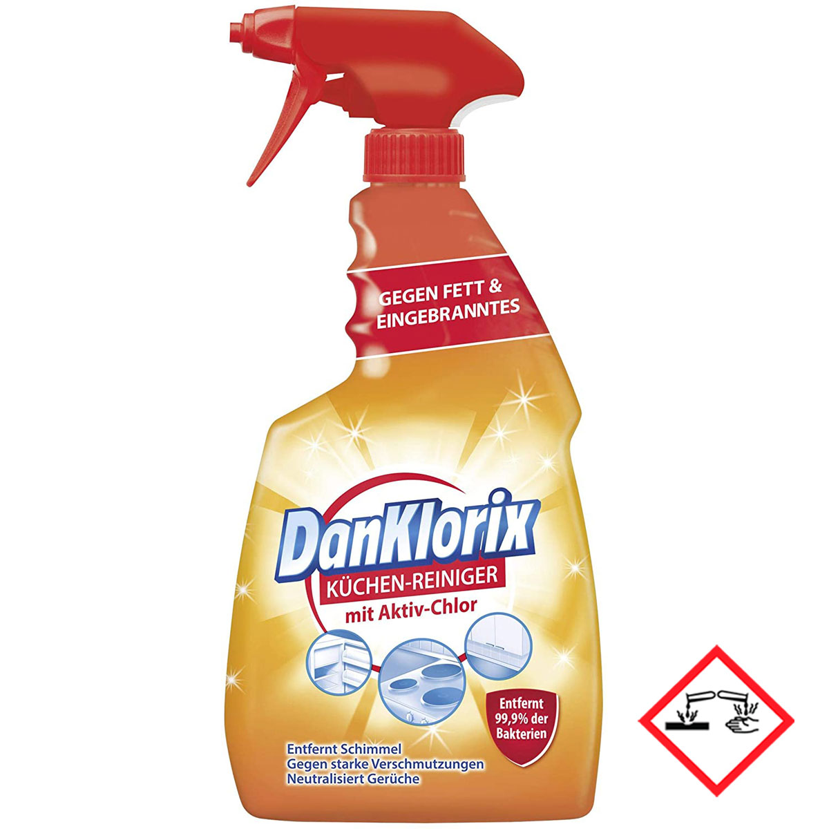 Dan Klorix Kraftreiniger mit Chlor gegen Fett und eingebranntes 750ml