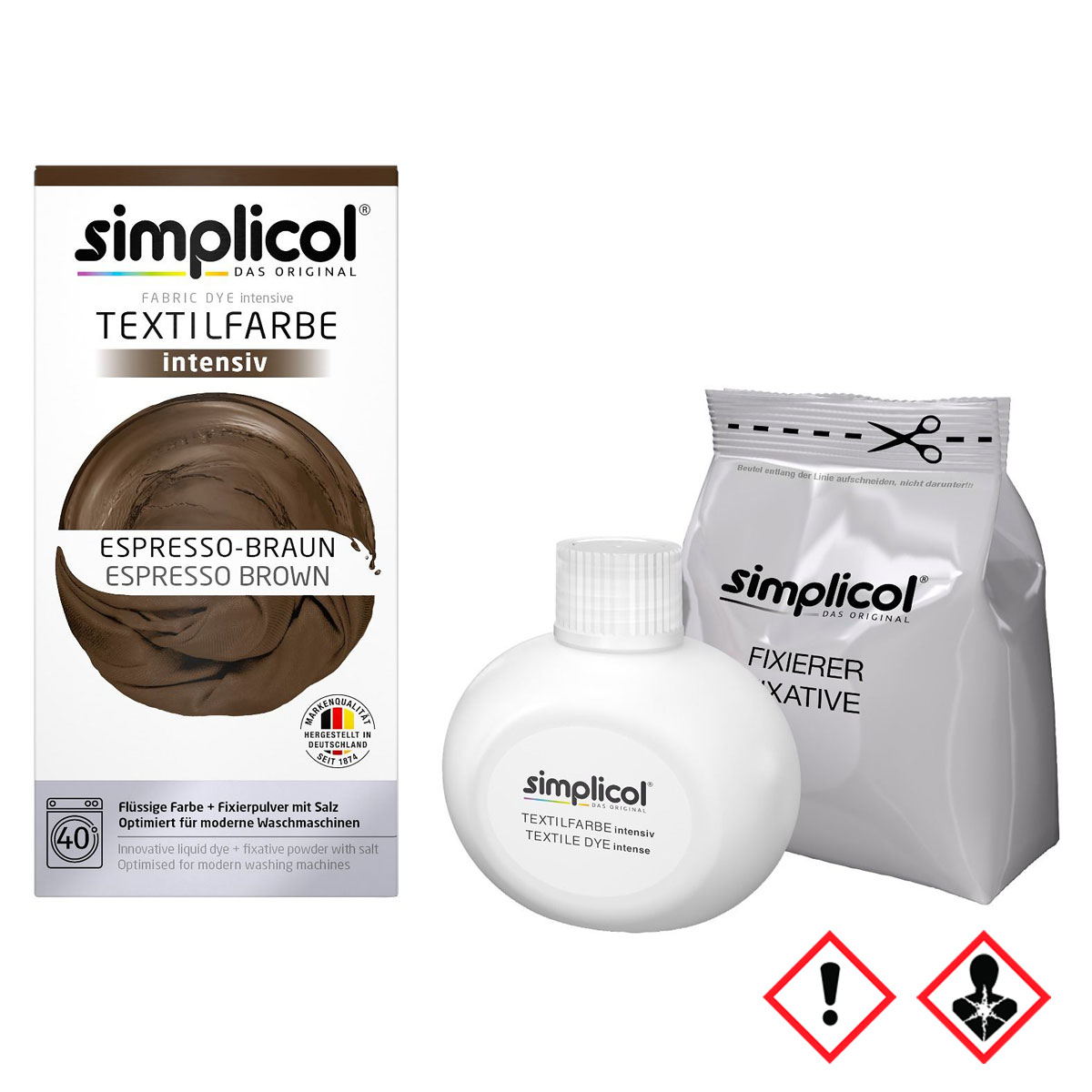 Simplicol Textilfarbe intensiv all in 1 Flüssig Espresso Braun