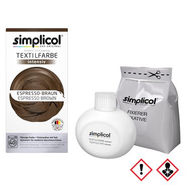 Simplicol Textilfarbe intensiv all in 1 Flüssig Espresso Braun
