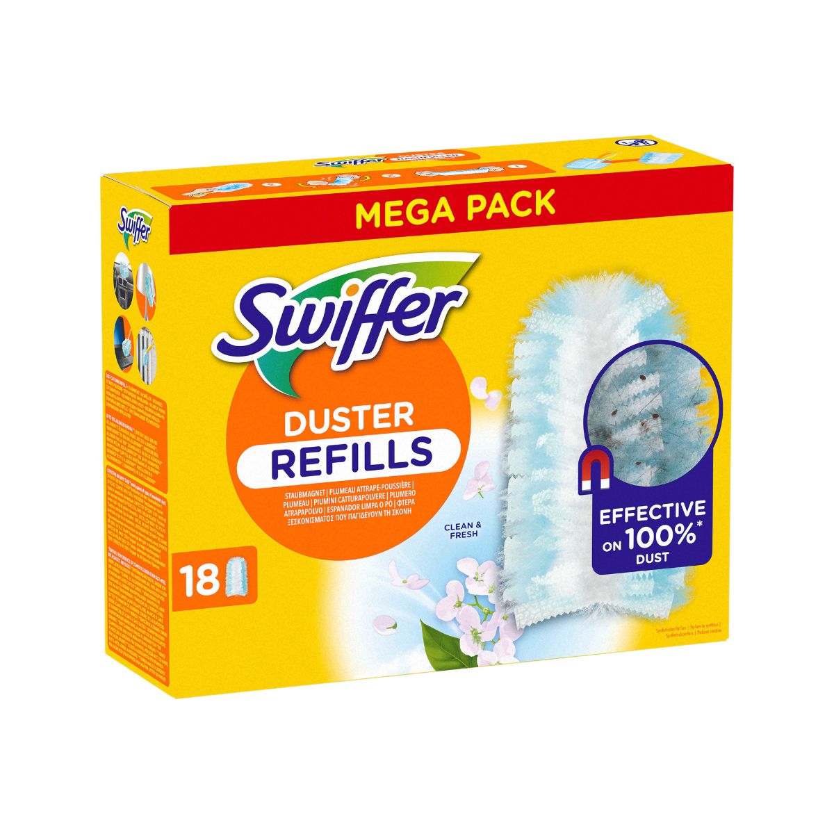 Swiffer Staubmagnet Nachfüllset mit Duft und Power 18 Staubtücher
