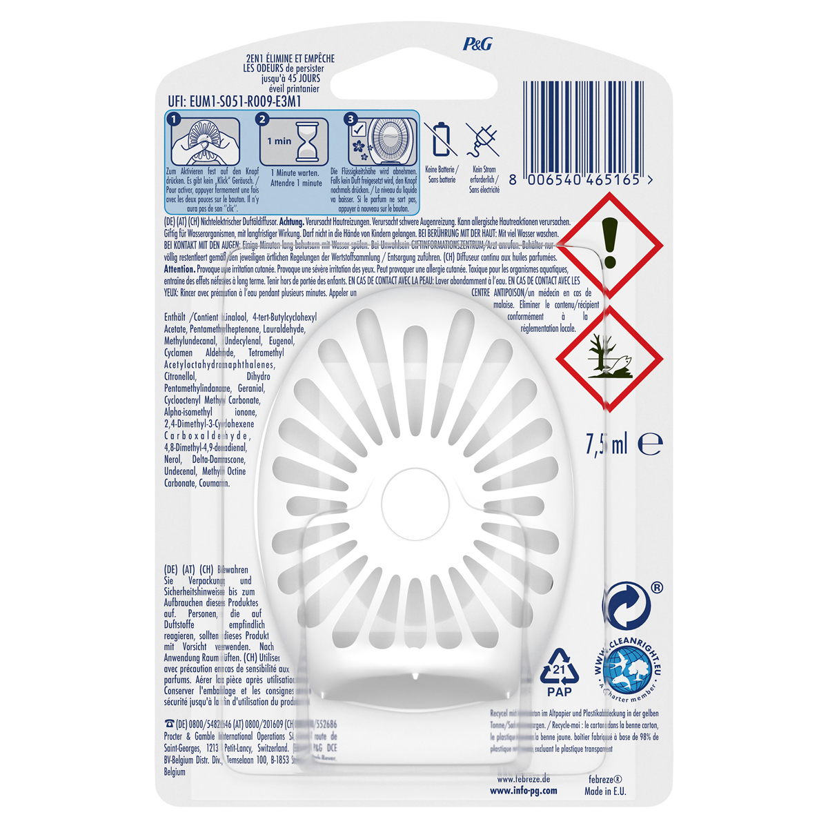 Febreze Bad Lufterfrischer Lenor Aprilfrisch 1 Stück, 7,5ml