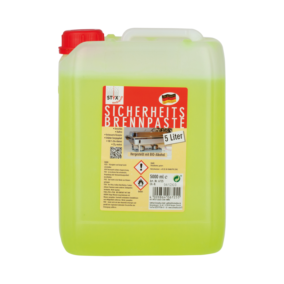 STYX Sicherheits Brennpaste Brennstoff Effizient und sicher 5000ml