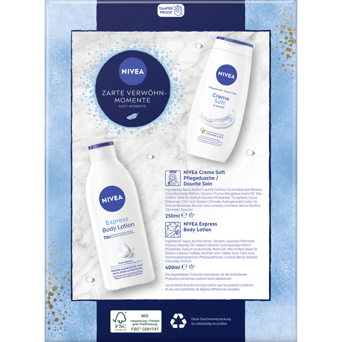 NIVEA Zarte Verwöhnmomente Creme Soft Dusche und Body Lotion 2tlg
