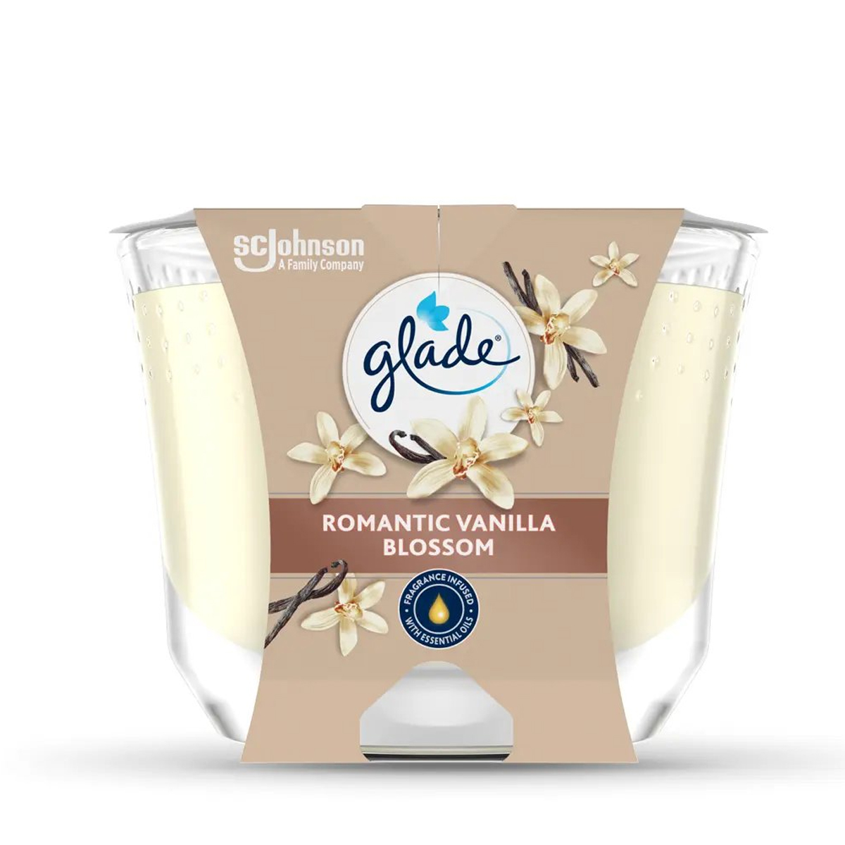 Glade Langanhaltende Duftkerze Romantic Vanilla Blossom 204g 1 Stück