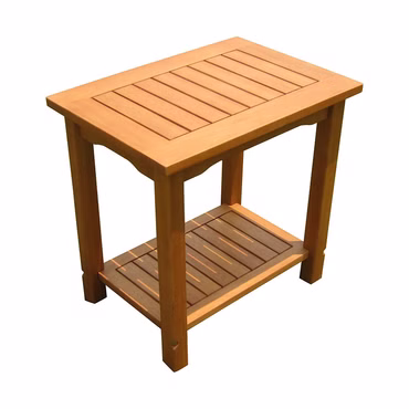 Beistelltisch SANTA CRUZ 50x35cm Eukalyptus-Holz mit 2 Abstellflächen