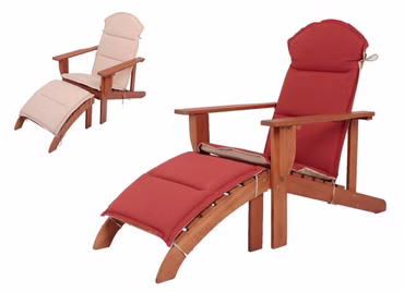 Adirondack Chair HARPER Eukalyptus-Holz mit Wendeauflage