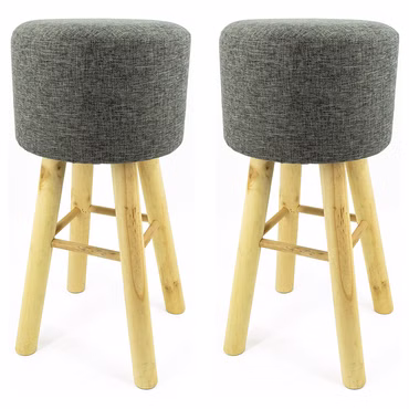 Hocker XL, Holz, mit Stoffbezug
