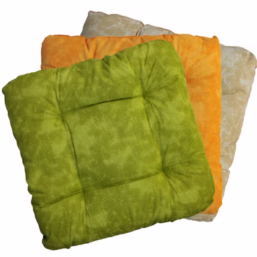 Stuhlkissen 38 x 38 cm mit Marmor Muster und 4er Steppung im 2er Sparpack - Sitzkissen für Stühle drinnen und draußen - Stuhlauflage Steppkissen weich und robust