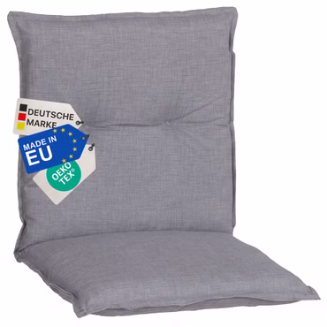 Gartenstuhl-Auflage Barcelona – Niedriglehnerauflage für Gartenstühle, Anzahl: 1x, Dessin: Mittelgrau