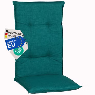 Gartenstuhl-Auflage Barcelona – Hochlehnerauflage für Gartenstühle, Anzahl: 1x, Dessin: Türkis