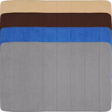Badematte 50x80 cm Memoryschaum 2er Set - Badteppich mit weicher Coral-Fleece Oberfläche und rutschfesten Unterseite aus Latex