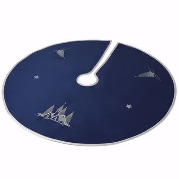 Weihnachtsbaumdecke Weihnachtsdorf 90 cm - Weihnachtsbaum Rock - Tolle Dekoration für alle Weihnachtsbäume, Farbe: Blau