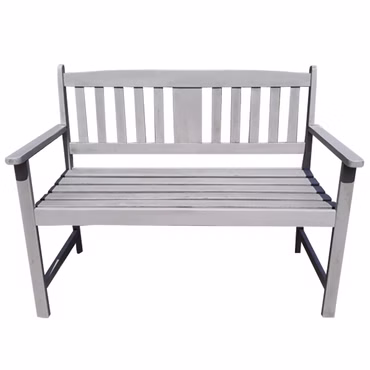 Bank STIRLING 2-Sitzer 110cm Eukalyptus-Holz Grau