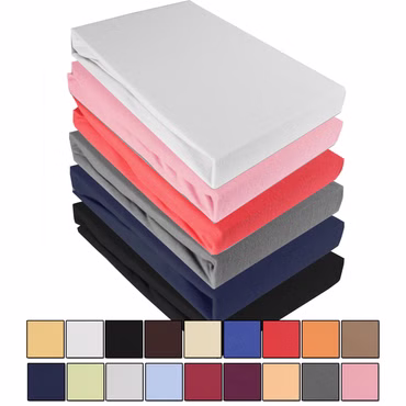 Jersey Spannbettlaken Extralang 100 x 220 cm – hautfreundliches & atmungsaktives Spannbetttuch aus 100% Baumwolle – Bettlaken mit Rundumgummi gegen Verrutschen – Öko-Tex 100