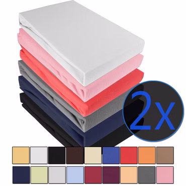 Spannbettlaken 100x220 cm Extralang 2er Pack