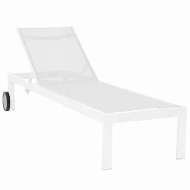 Acamp Komfort Gartenliege Rimini Snow 198x60x35cm - Wetterfest, mehrfach verstellbare Rückenlehne, atmungsaktives Gewebe