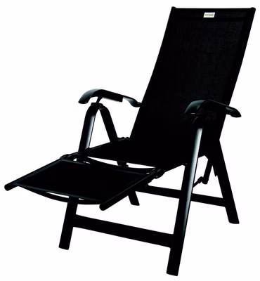 Acamp Relaxsessel Acatop anthrazit/nero mit ausklappbarem Fußteil