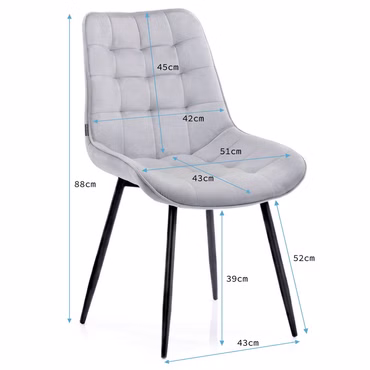 HOMEDE Designer Stuhl Algate 4er Set - Robuster & Leichter Esszimmerstuhl