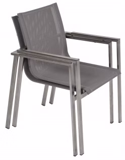 Garden Pleasure Stapelstuhl SIENNA, 2er Set | 2 × 305434, Silber - Idealer Outdoor Stuhl