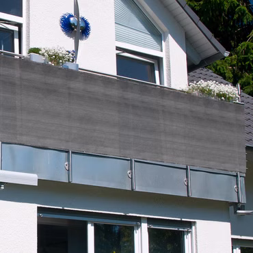 Balkon Sichtschutz ViewCover - inkl. Befestigungsband, Farbe: Grau, Größe: 0.9 x 5 m
