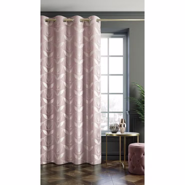 Vorhang Floris 140x250 cm mit Ösen - Einseitige Muster, Anzahl: 1 Stück, Farbe: Powderpink