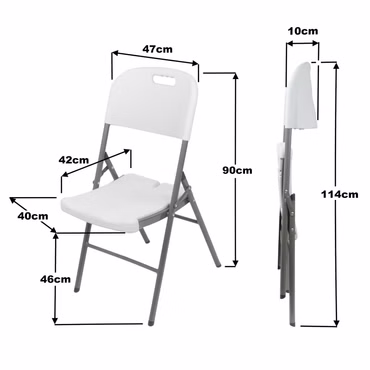 Gartenmöbel aus HDPE Kunststoff - Klappmöbel in Weiß, Variante: Klappstuhl 45x48x84cm