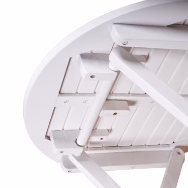 Beistelltisch MESA aus Eukalyptus FSC 100% white washed Ø50x50cm, ideal für Außenbereiche