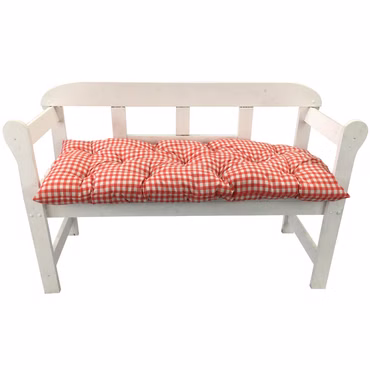 Bankauflage Ibiza - Polsterauflage für Gartenbänke Gemütlich & Langlebig, Farbe: Karo-Rot, Größe: 140 x 45 cm