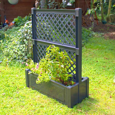 Pflanzkasten NYVIGreen 100x43x140 cm 110 Liter mit Zentralspalier - Pflanzkübel aus wetterfestem & recyceltem Kunststoff, Farbe: Anthrazit