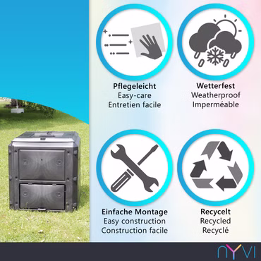 Gartenkomposter NYVIGreen Bio-Quick - Schnellkomposter aus wetterfestem & recyceltem Kunststoff, Ausführung: Erweiterung 230 Liter