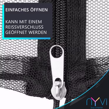 Moskitonetz für Sonnenschirm - Schwarz, mit Reißverschluss - Insektenschutz für Gartenschirm Sonnenschirm, Größe: Ø 350 cm