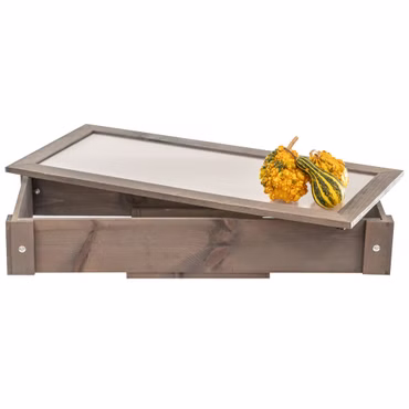 Hochbeet 80x37x78 cm aus Holz - Blumenbeet - Perfekt für Garten, Terrasse, Balkon, Ausführung: Frühbeetaufsatz, Farbe: Grau
