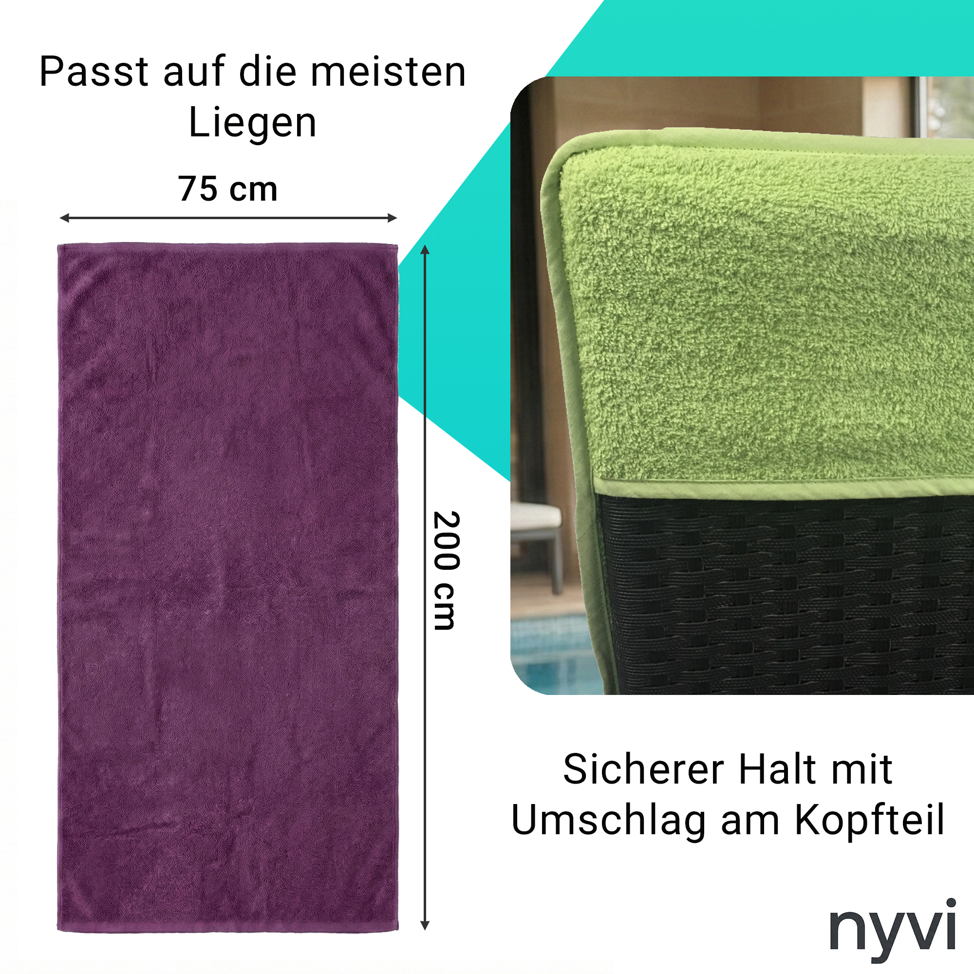 Frottee Schonbezug für Liegestühle Liegestuhlauflage Auflage Liege Liegenauflage