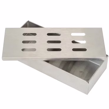 ITA Räucherbox aus Edelstahl - Rostfreie Smokerbox für Raucharoma im Gasgrill Kohlegrill Kugelgrill mit Räucherchips und Holzpellets - Universal Räucher Smoker Box